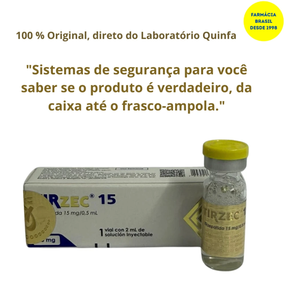 Tirzec Tirzepatida 15MG Md 0 1 Ampola Para 4 Aplicacoes Super Oferta 2ML
