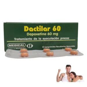 Dactilar 60 Dapoxetina 60MG 6 Comprimidos Tratamento Para A Ejaculacao Precoce