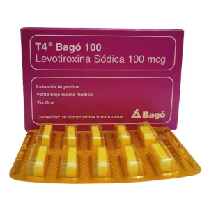 T4 Bago 100 Levotiroxina Sodica 100MCG 50 Comprimidos