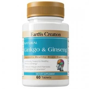 Earth s Creation Ginkgo Ginseng 60 Comprimidos