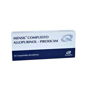 Mensil Compuesto Allopurinol Piroxicam 10 Comprimidos
