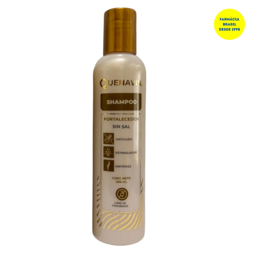 Quenavin Shampoo Fortalecedor Estimulacao Do Crescimento Acao Antiqueda Antiquebra Limpeza Reparacao Delicada Efeito Antifrizz 200ML